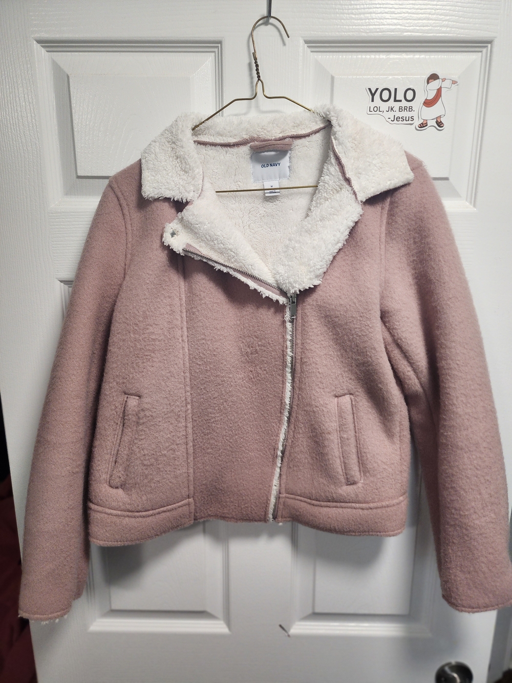 Old Navy Women's Blush Pink/ Mauve/ Lilac Sherpa Lined Jacket